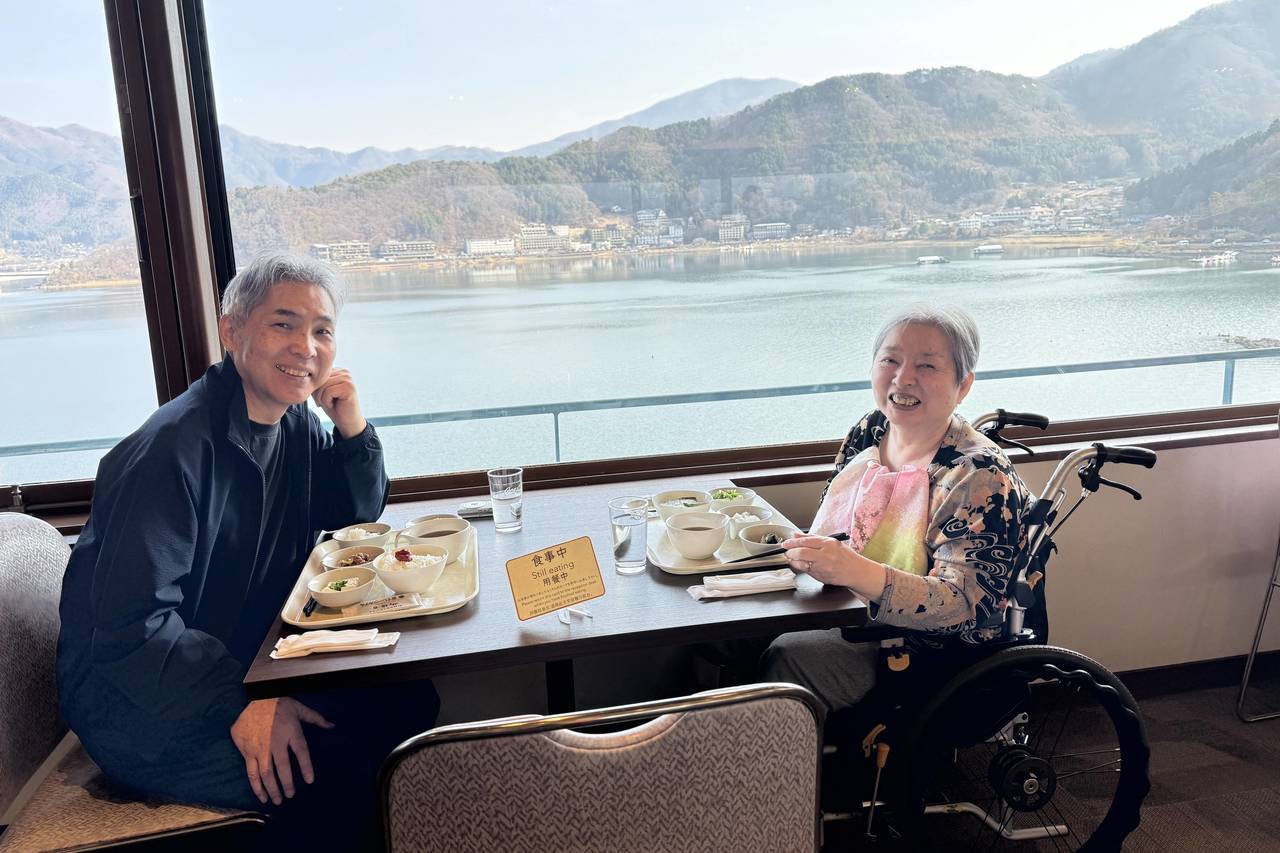 車椅子旅行・河口湖